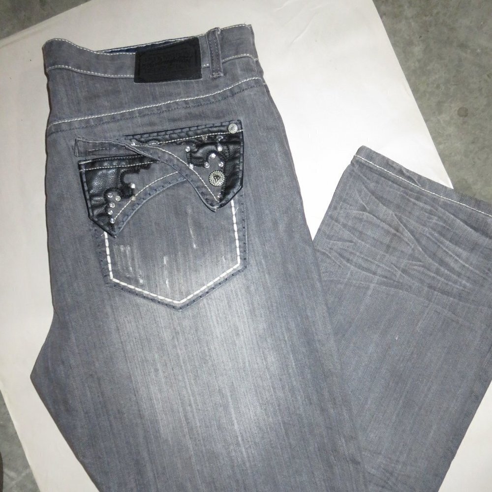 Redemption Men’s Retro Style Distressed Acid Denim Jeans 42 32 Ramie & Cotton